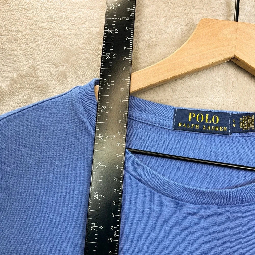 Polo Ralph Lauren Blue L Logo Spell Out Graphic T Shirt Cotton